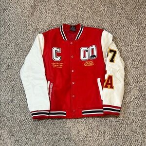 Red and White Varsity Jacket